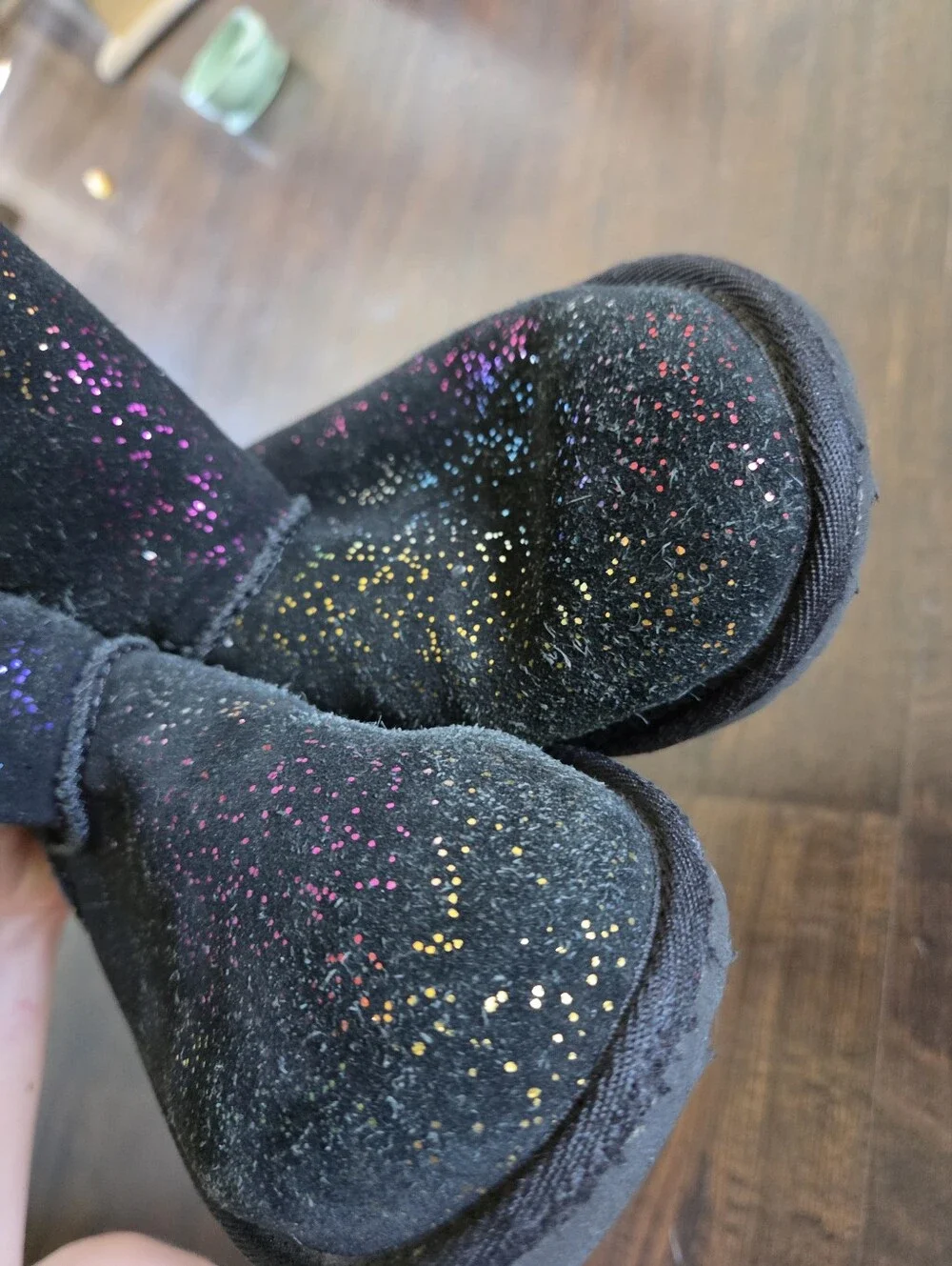 UGG Black Rainbow Glitter Sparkle Short Boots (Kids Size 3)